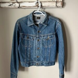 Vintage Men's Stone Wash Lee Jean Jacket - Size Small